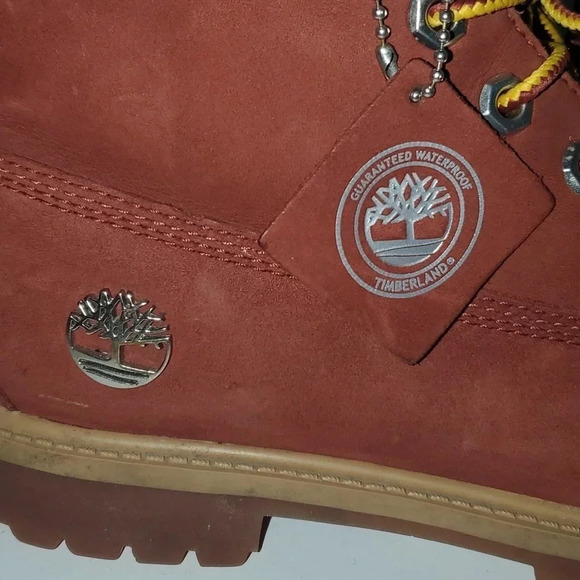 Rust/ Burgundy Timberland Boots Men's 6.5/Women's 9 - Picture 6 of 13